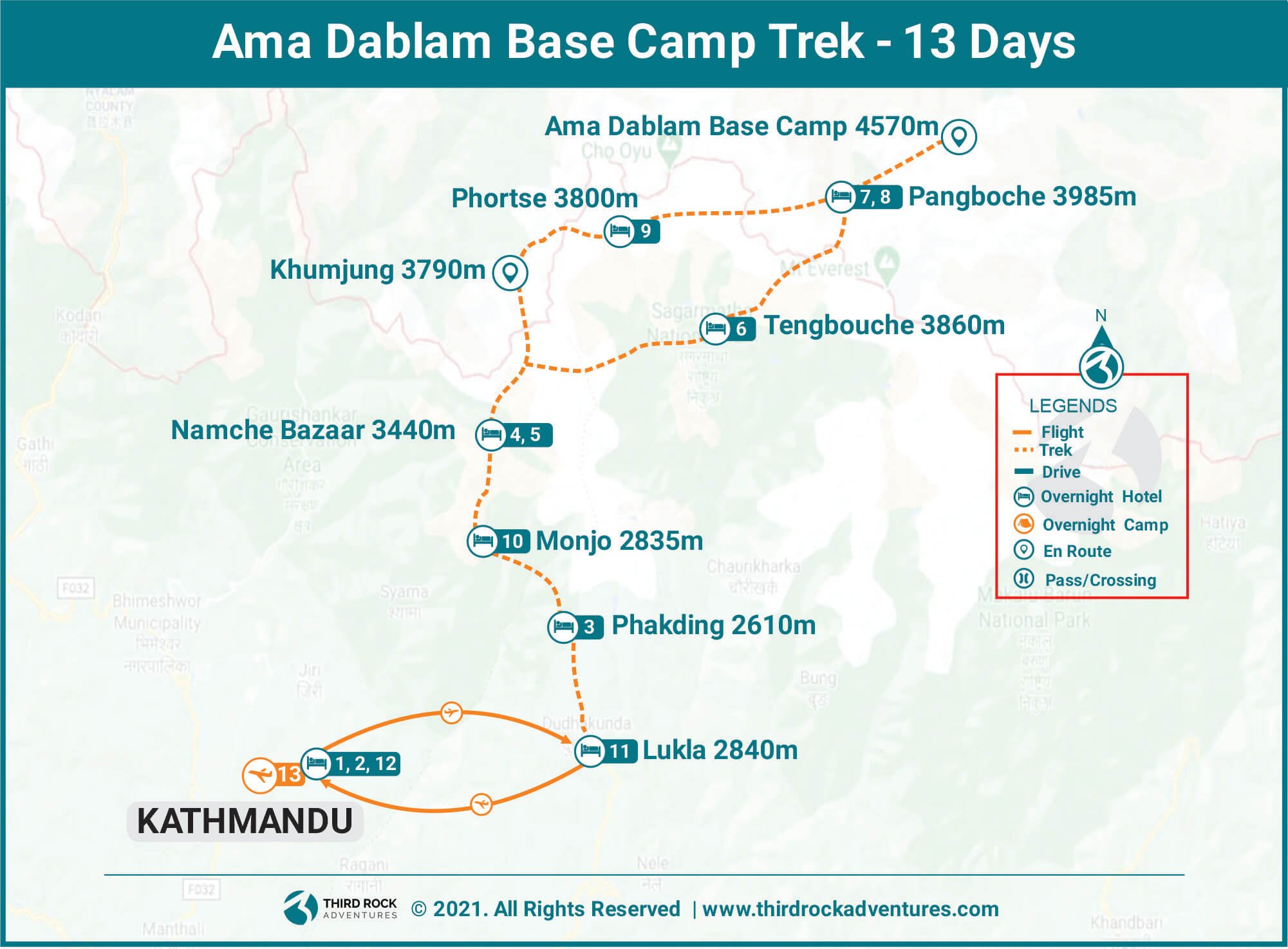 Ama Dablam Base Camp Trek Route Map