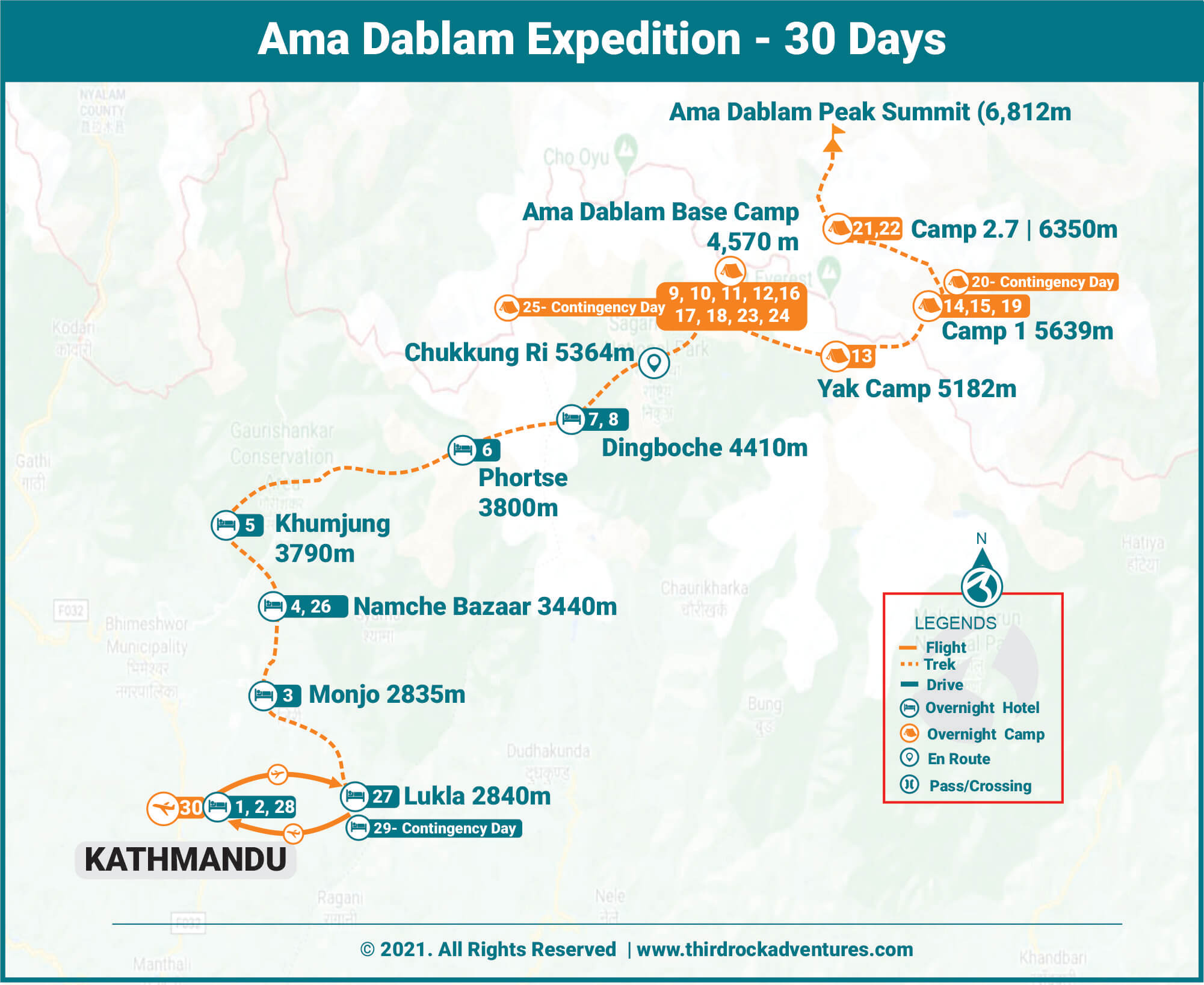 Ama Dablam Expedition Route Map