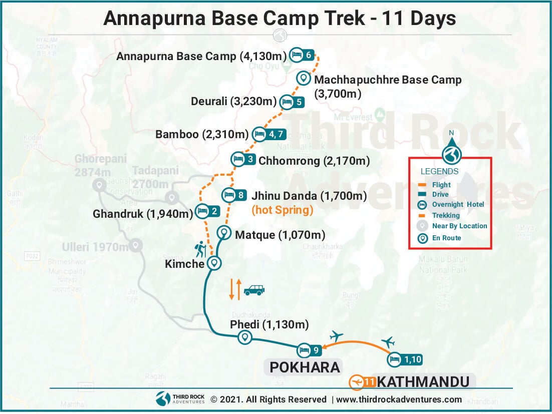 Annapurna Base Camp Trek Route Map