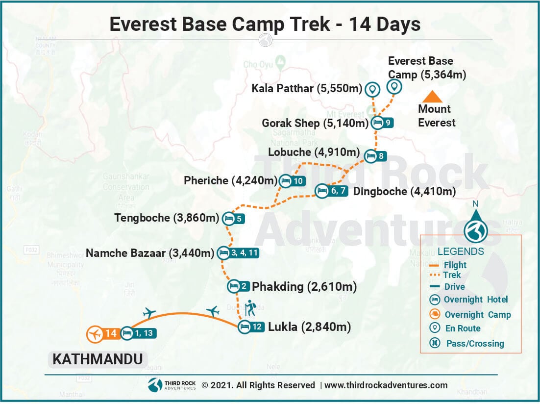 Everest Base Camp Trek Route Map