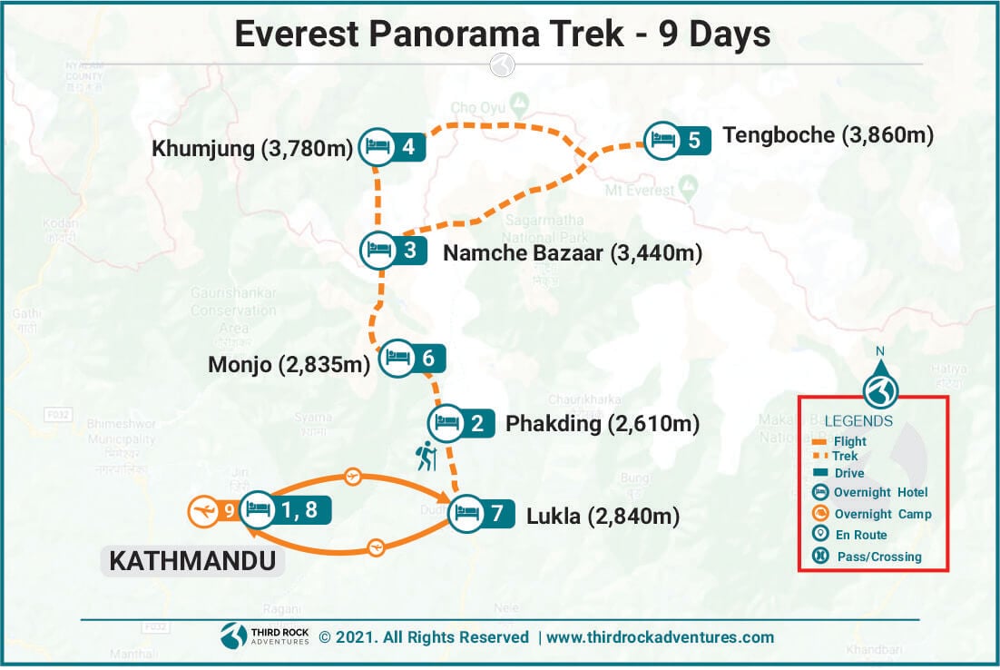 Everest Panorama Trek Route Map