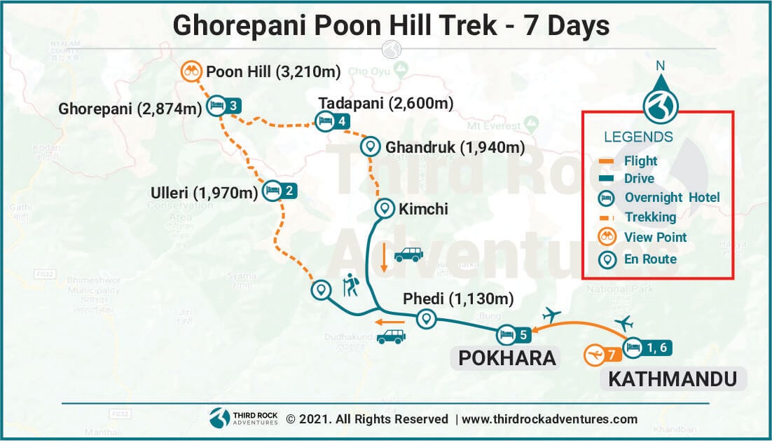 Ghorepani Poon Hill Trek Route Map