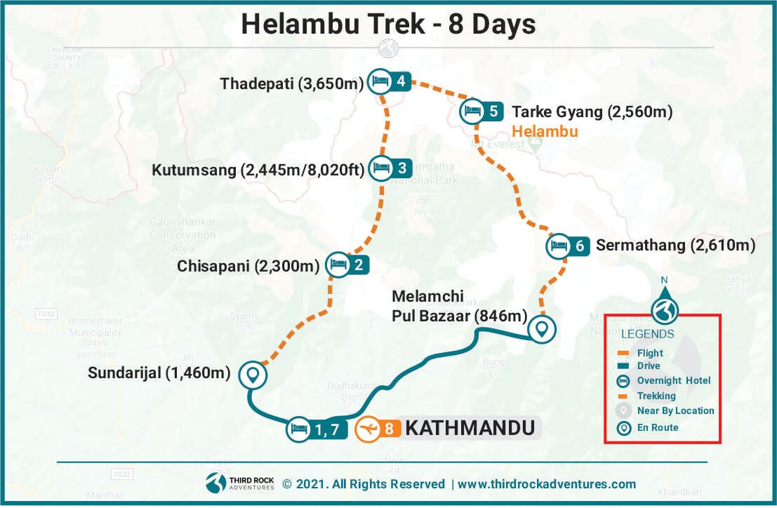 Helambu Trek Route Map