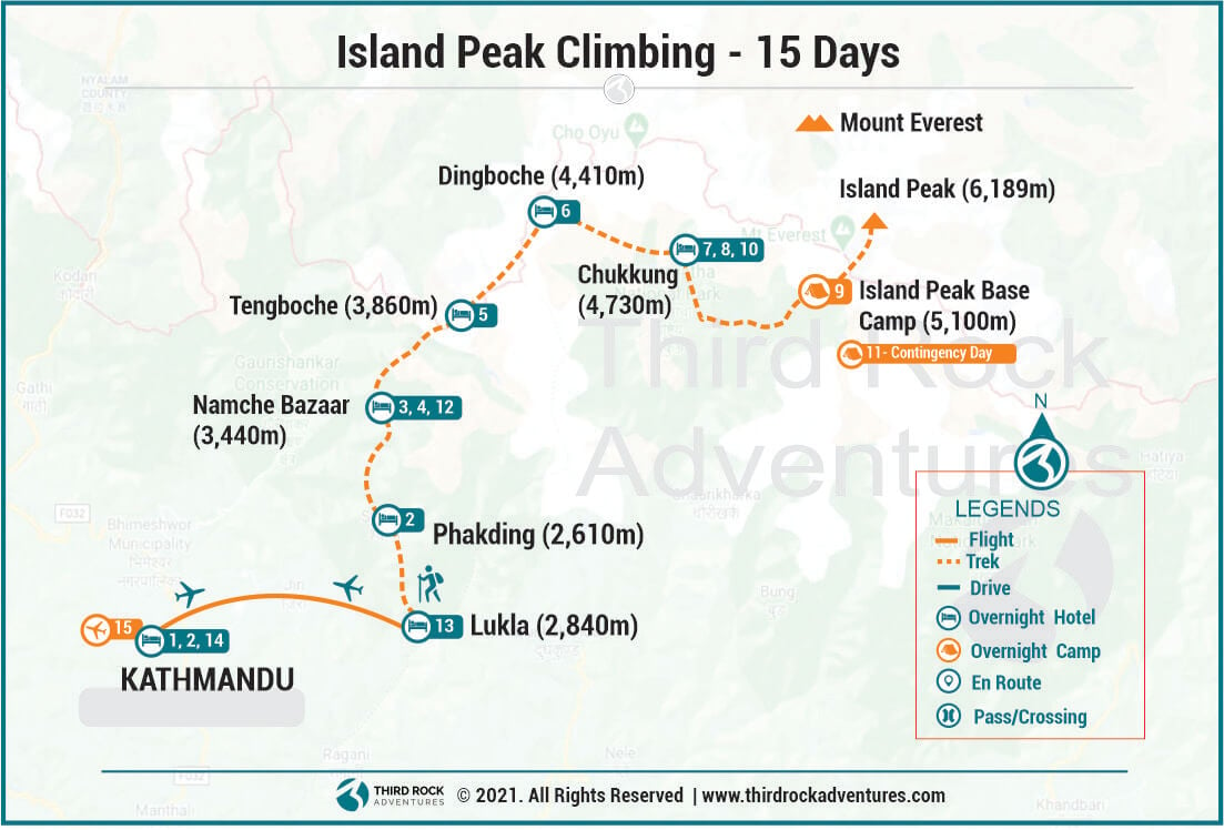 Island Peak Climbing Map