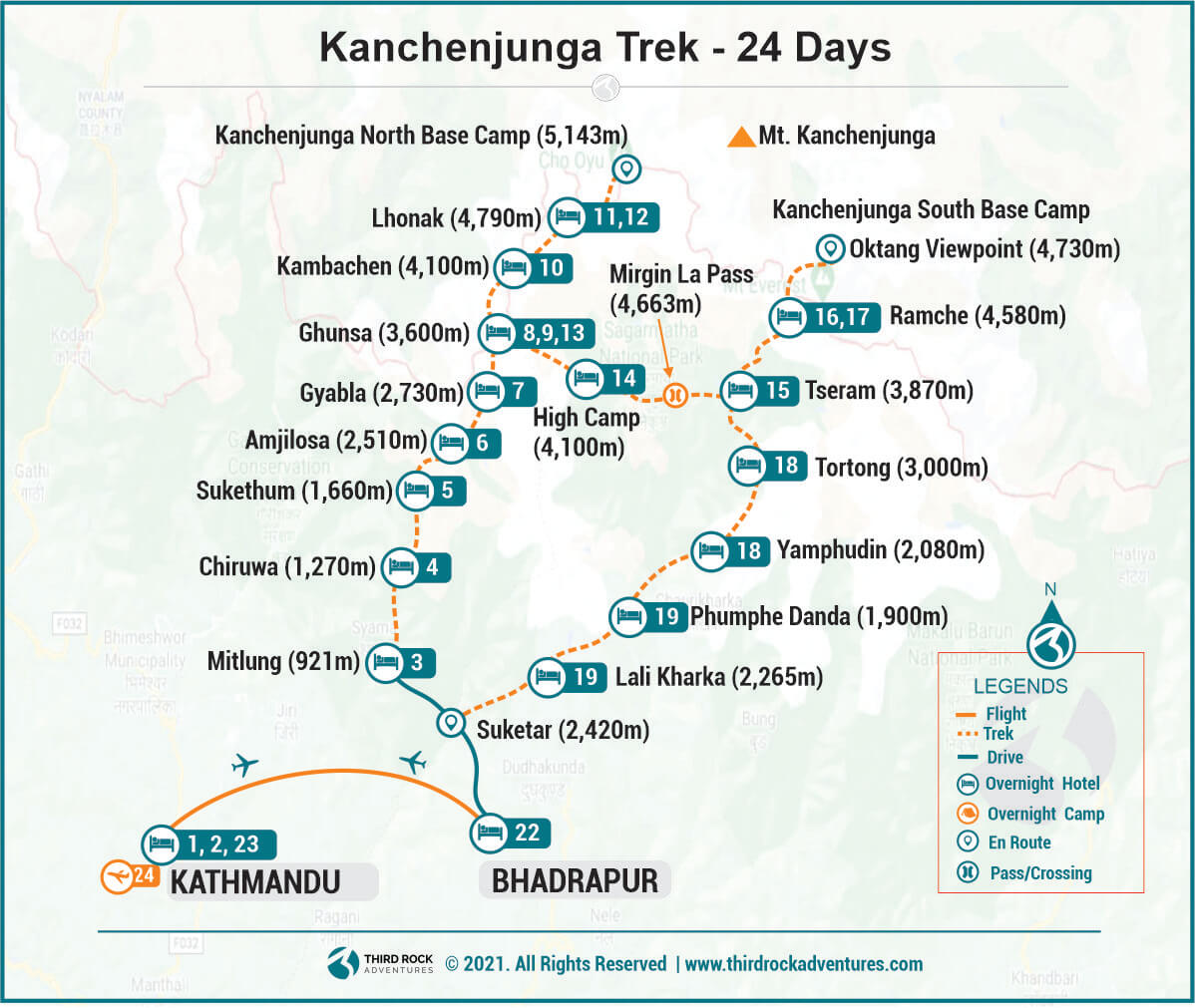 Kanchenjunga Trek Route Map