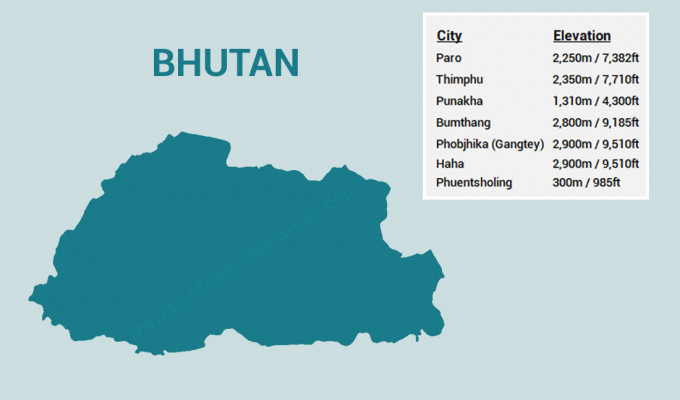 Map of Bhutan